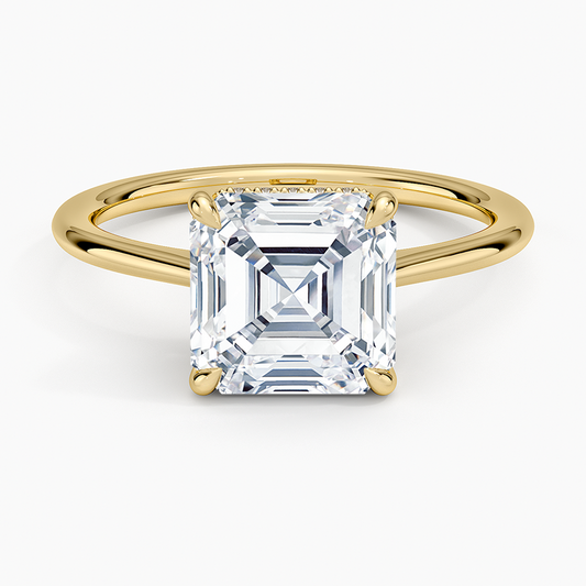 2 1/2CT Asscher Lab Grown Diamond Solitaire Ring