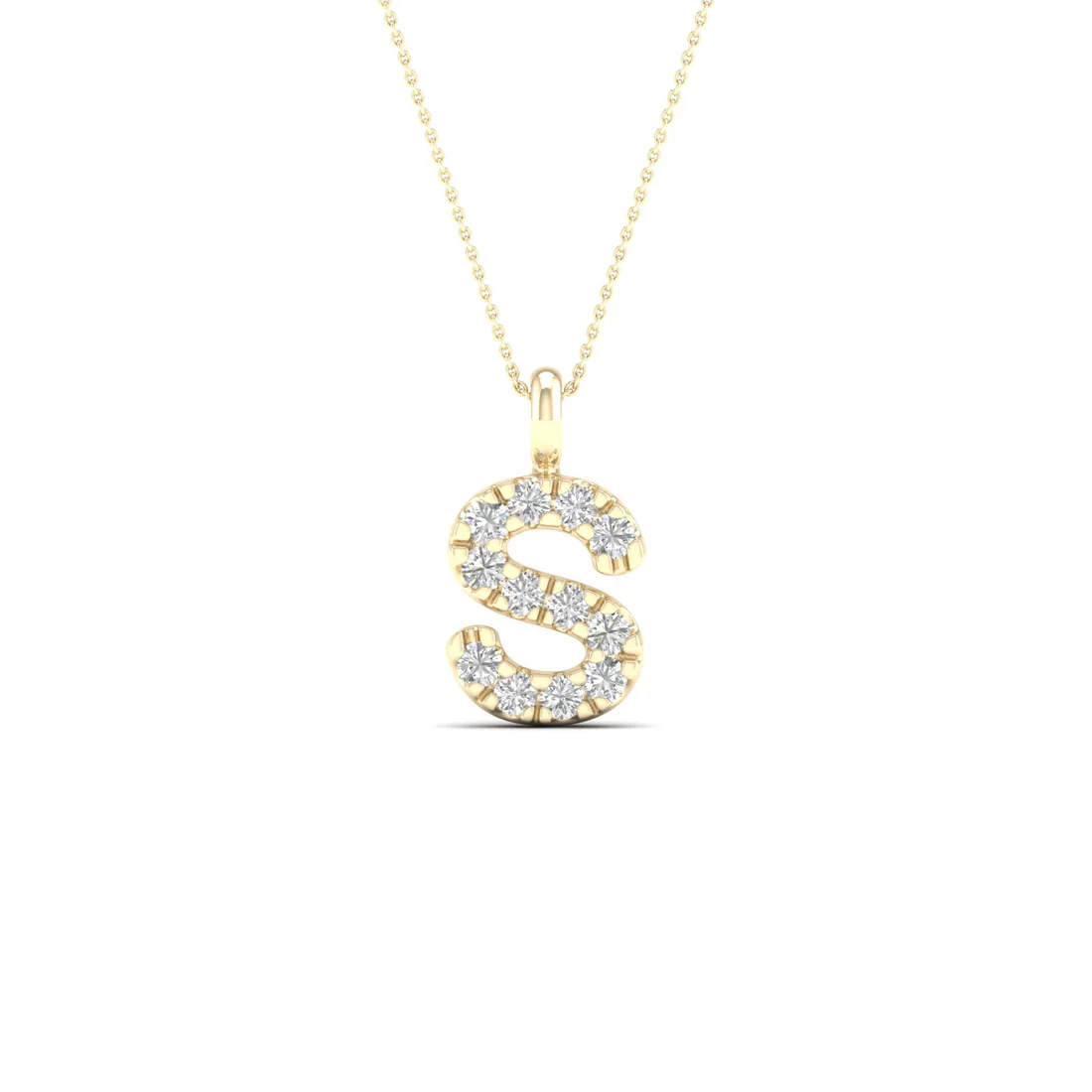0.065 CTW Lab Grown Diamond S Letter Pendant