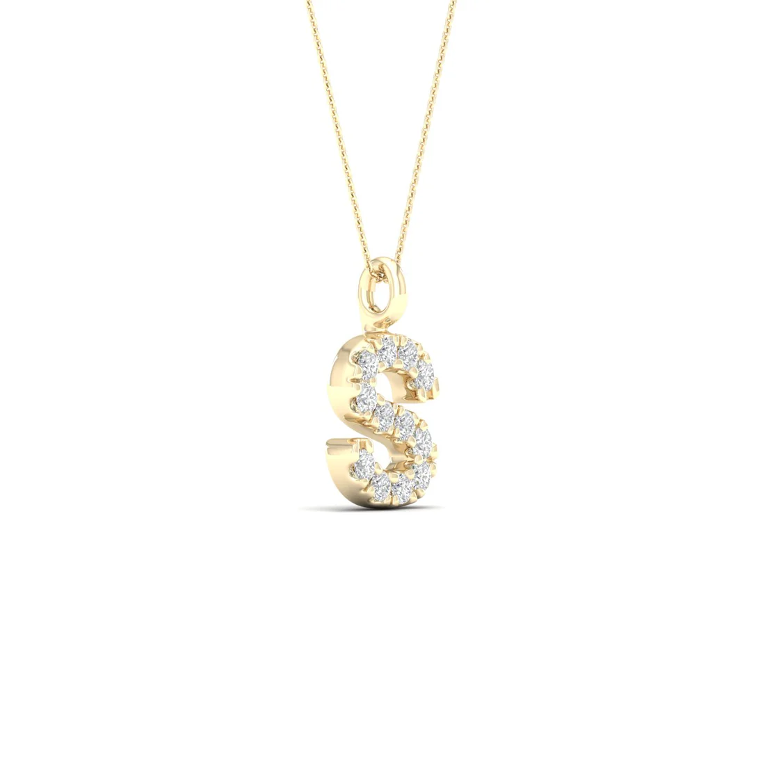 0.065 CTW Lab Grown Diamond S Letter Pendant