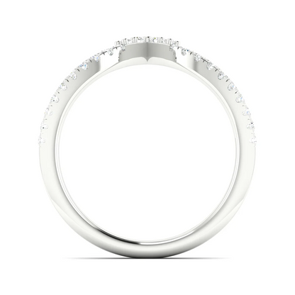 0.25Ctw Chevron Stackable Fashion Wedding Band