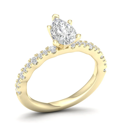 1.30 CTW Lab Grown Diamond Engagement Halo Ring Women