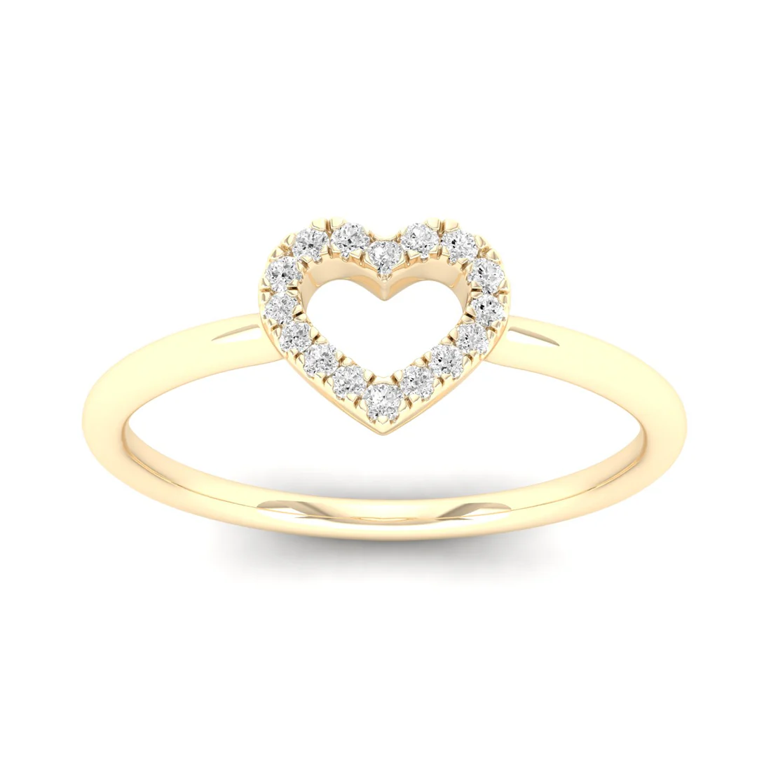 0.065Ctw Lab Grown Diamond Minimalist Heart Fashion Ring