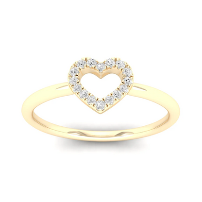 0.065Ctw Lab Grown Diamond Minimalist Heart Fashion Ring