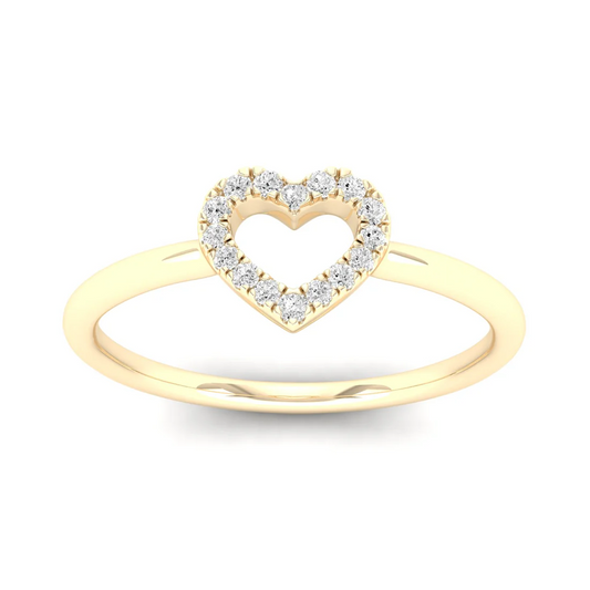 0.065Ctw Lab Grown Diamond Minimalist Heart Fashion Ring