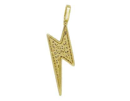 Lab Grown Diamond 10K Gold Thunderbolt Pendant