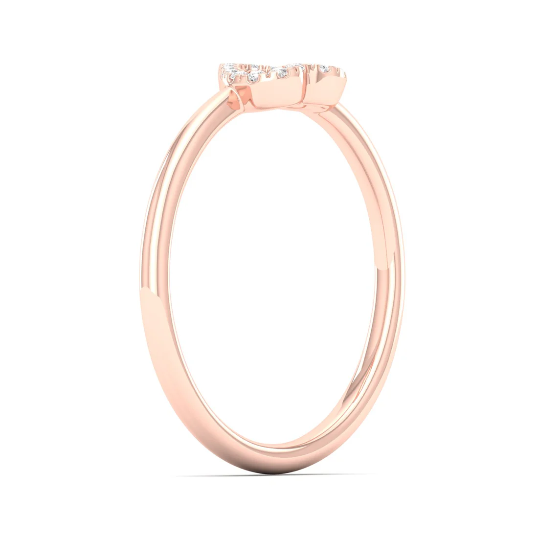 0.065Ctw Lab Grown Diamond Minimalist Heart Fashion Ring