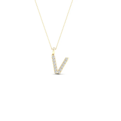 0.05CTW Lab Grown Diamond V Letter Pendant