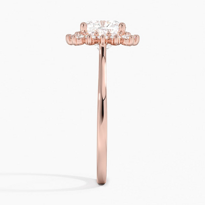 2CT Cushion Lab Grown Diamond Halo Engagement Ring