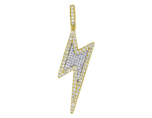 Lab Grown Diamond 10K Gold Thunderbolt Pendant