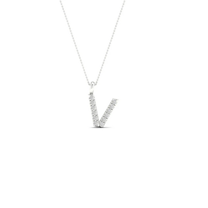 0.05CTW Lab Grown Diamond V Letter Pendant