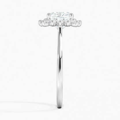 2CT Cushion Lab Grown Diamond Halo Engagement Ring