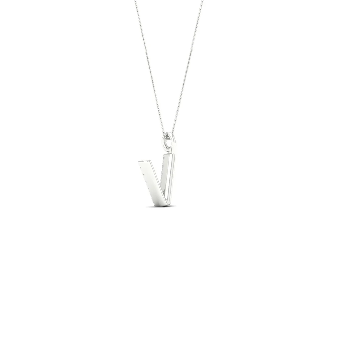 0.05CTW Lab Grown Diamond V Letter Pendant