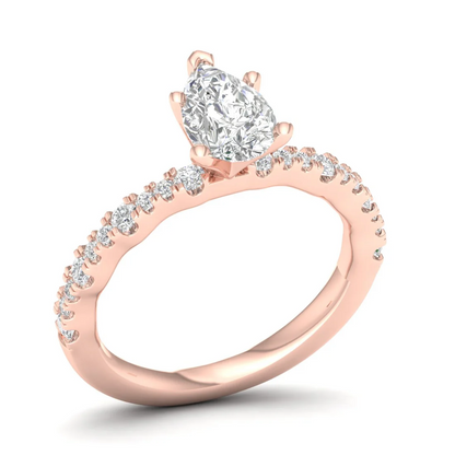 1.30 CTW Lab Grown Diamond Engagement Halo Ring Women
