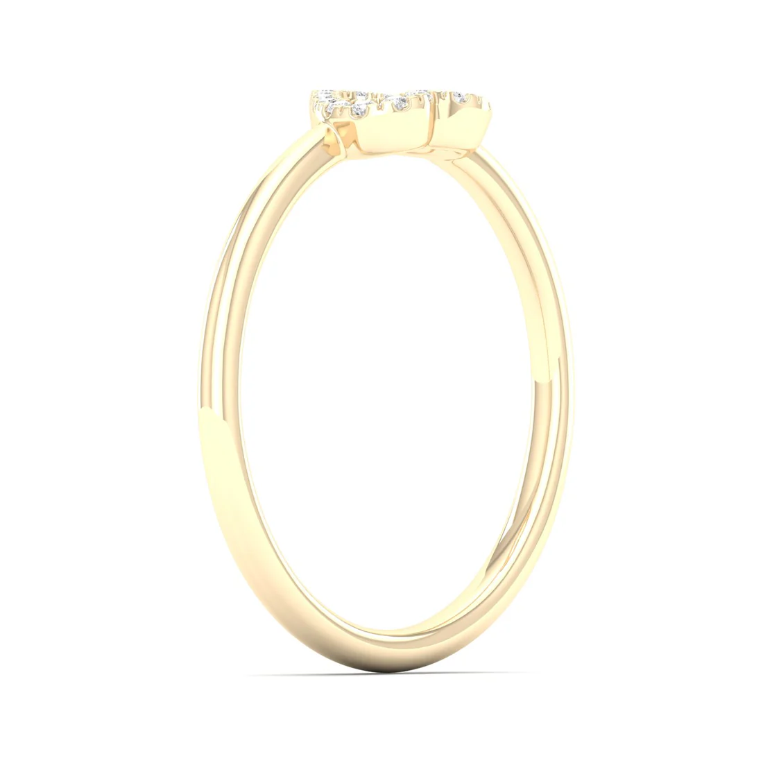 0.065Ctw Lab Grown Diamond Minimalist Heart Fashion Ring