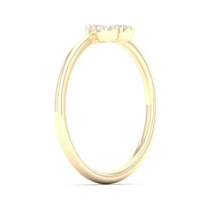 0.065Ctw Lab Grown Diamond Minimalist Heart Fashion Ring
