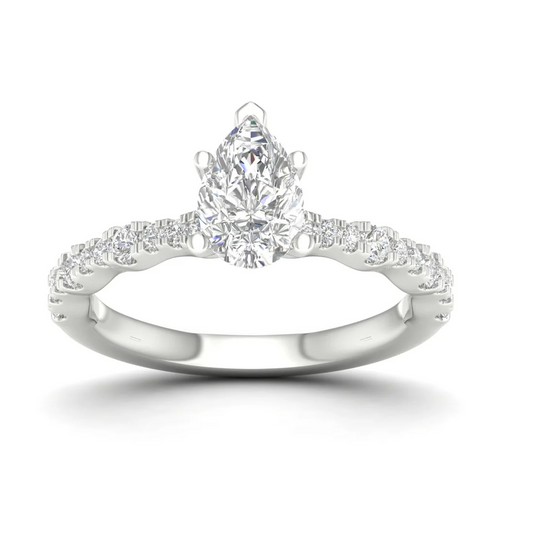 1.30 CTW Lab Grown Diamond Engagement Halo Ring Women