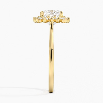 2CT Cushion Lab Grown Diamond Halo Engagement Ring