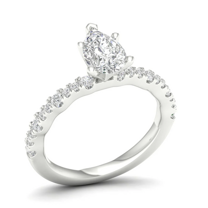1.30 CTW Lab Grown Diamond Engagement Halo Ring Women