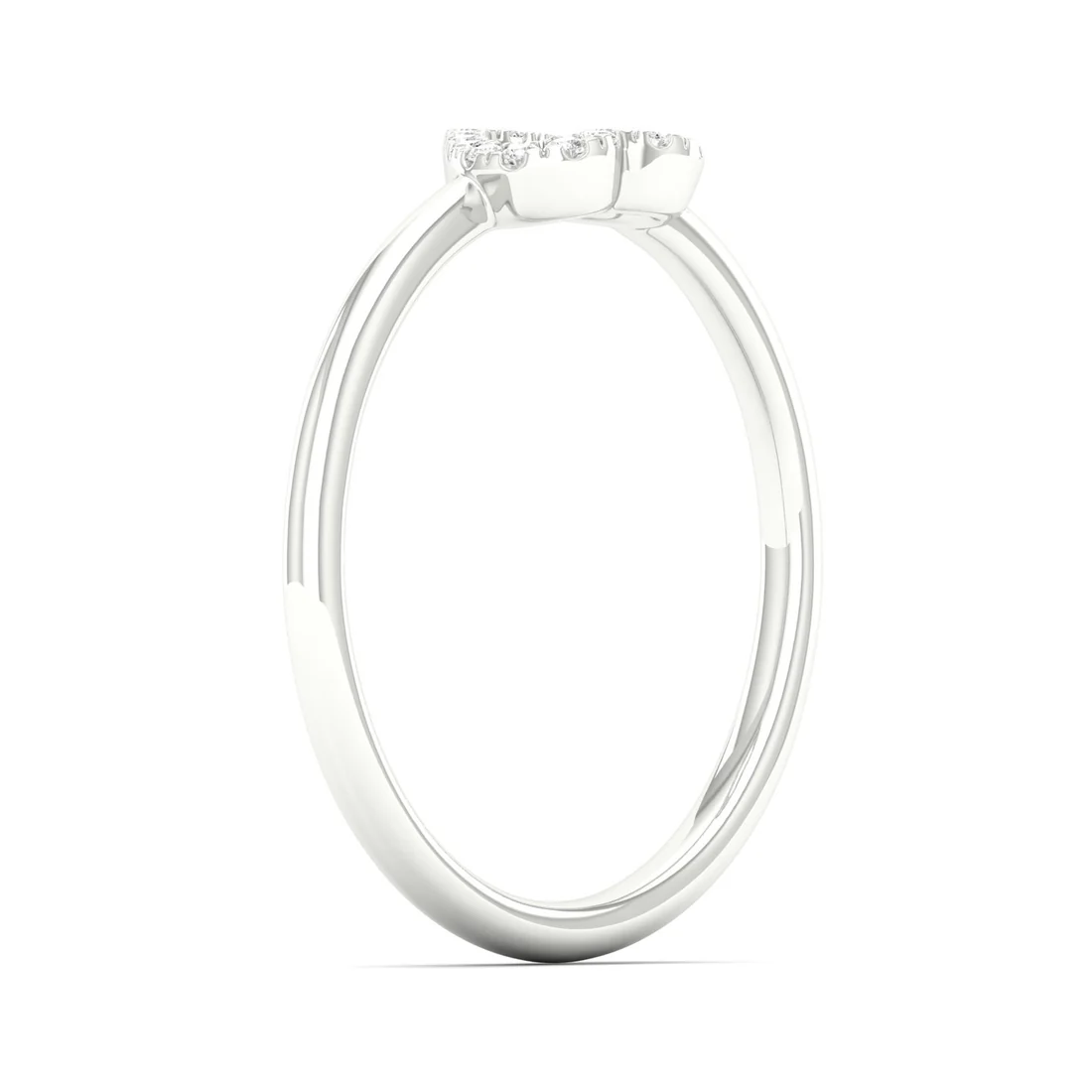 0.065Ctw Lab Grown Diamond Minimalist Heart Fashion Ring