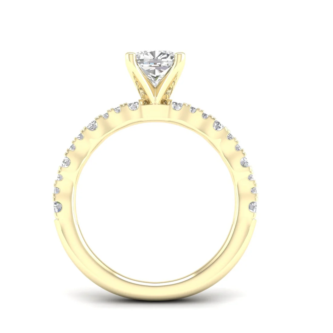 1.30 CTW Lab Grown Diamond Cushion Cut Engagement Ring