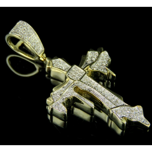 0.25 CTW Lab Grown Diamond Dripping Cross Pendant