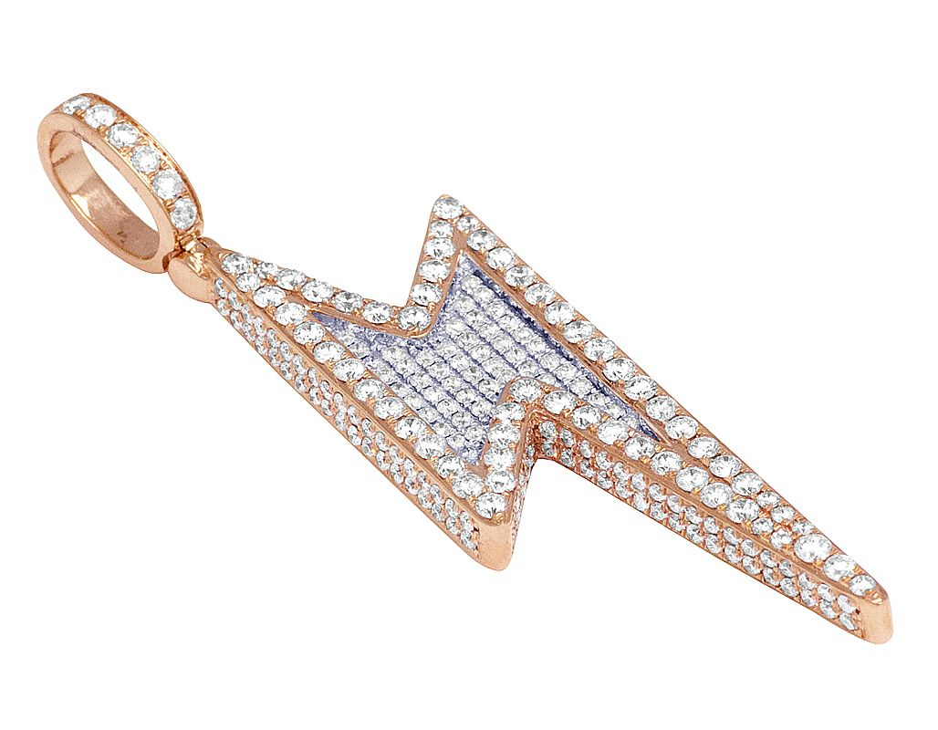 Lab Grown Diamond 10K Gold Thunderbolt Pendant