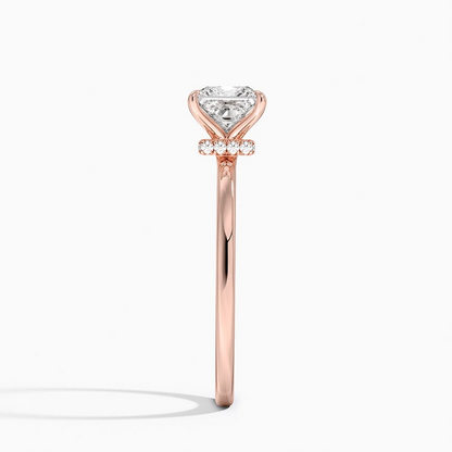 1CT Princess Lab Grown Diamond Gold Solitaire Ring