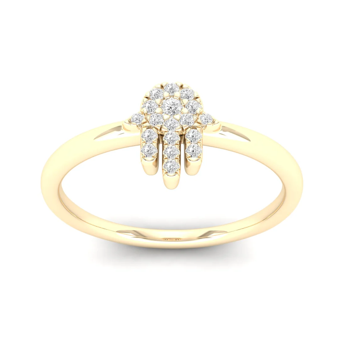 0.06Ctw Lab Grown Diamond Hamsa Fashion Ring