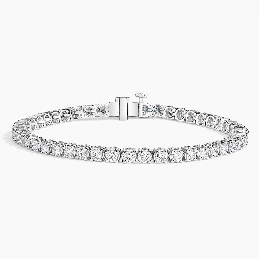 4CTW 7 inch Round Lab Grown Diamond Line Tennis Bracelet