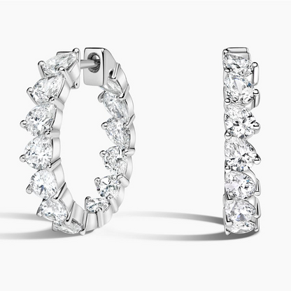 3 CTW Pear Cut Lab Grown Diamond Hoop Earrings