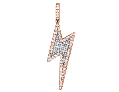 Lab Grown Diamond 10K Gold Thunderbolt Pendant