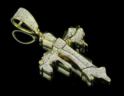 0.25 CTW Lab Grown Diamond Dripping Cross Pendant