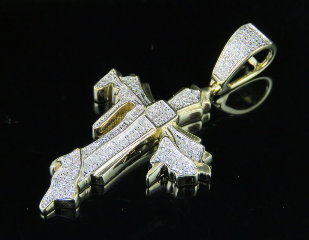 0.25 CTW Lab Grown Diamond Dripping Cross Pendant