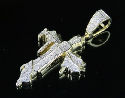 0.25 CTW Lab Grown Diamond Dripping Cross Pendant