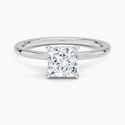 1CT Princess Lab Grown Diamond Gold Solitaire Ring