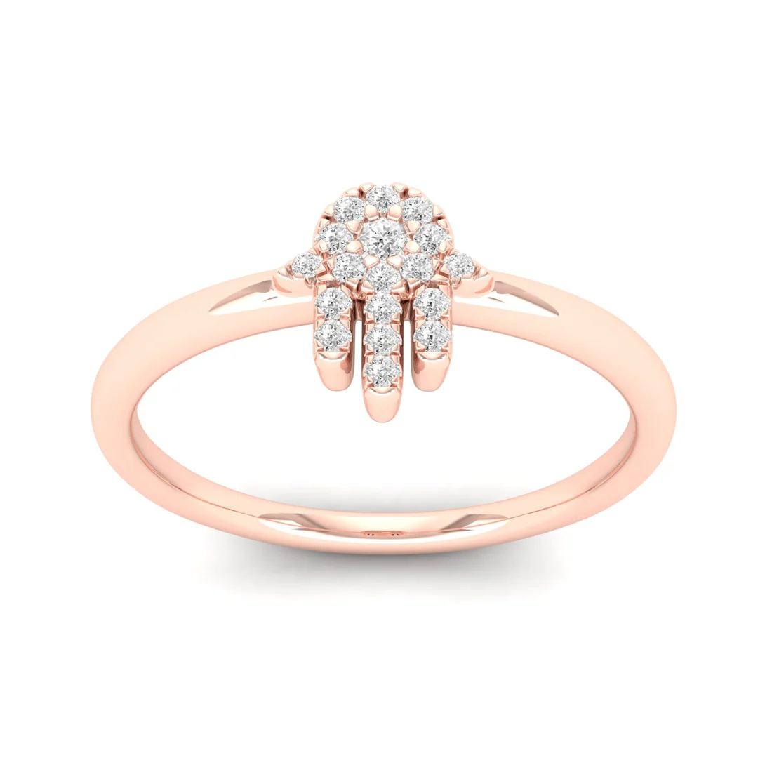 0.06Ctw Lab Grown Diamond Hamsa Fashion Ring