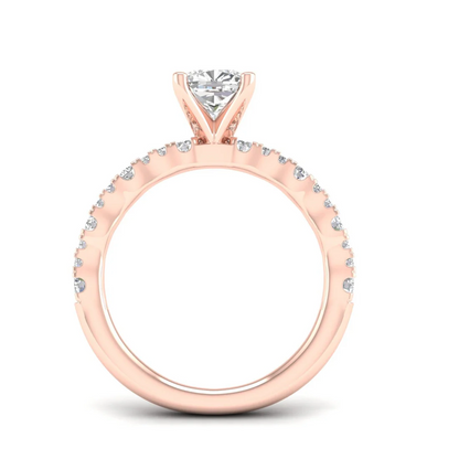 1.30 CTW Lab Grown Diamond Cushion Cut Engagement Ring