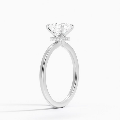 1CT Princess Lab Grown Diamond Gold Solitaire Ring