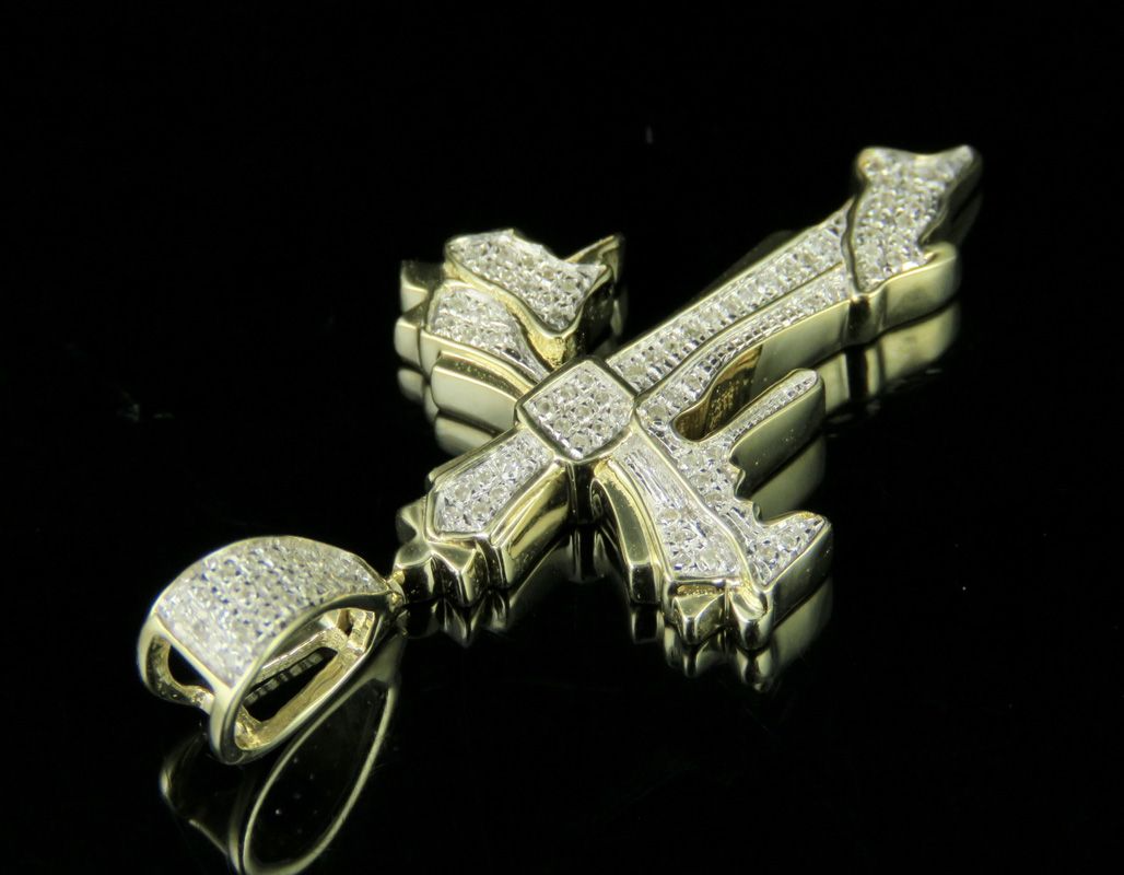 0.25 CTW Lab Grown Diamond Dripping Cross Pendant