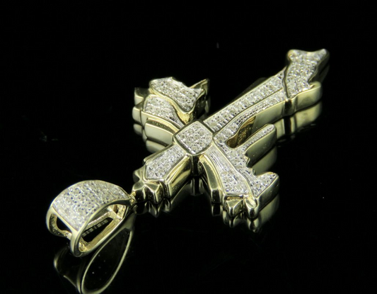 0.25 CTW Lab Grown Diamond Dripping Cross Pendant