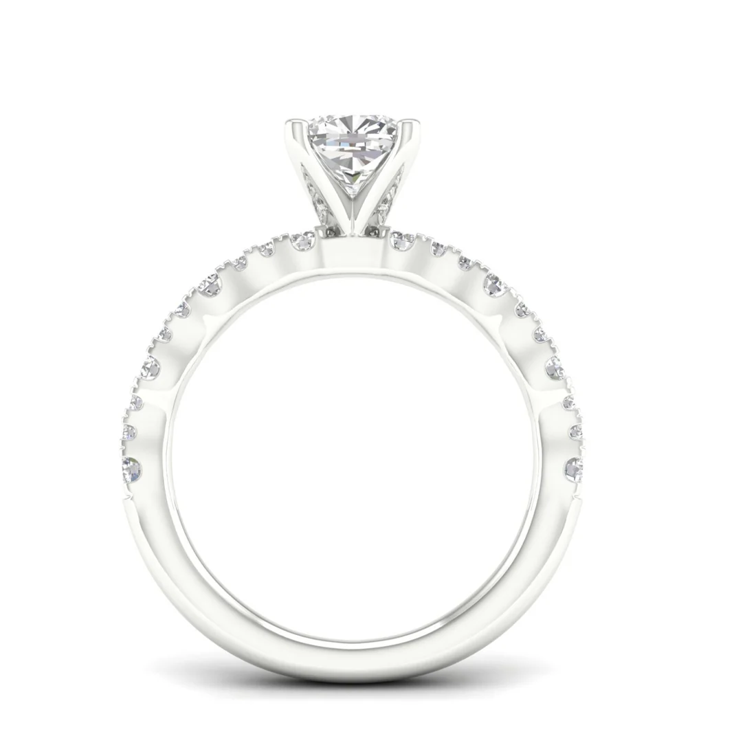 1.30 CTW Lab Grown Diamond Cushion Cut Engagement Ring