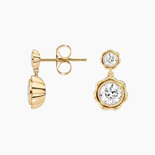3/4 CTW Lab Grown Diamond Flower Stud Earrings