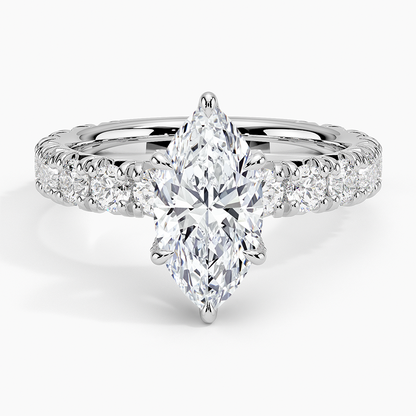 1 1/2CT Marquise Lab Grown Diamond Gold Engagement Ring