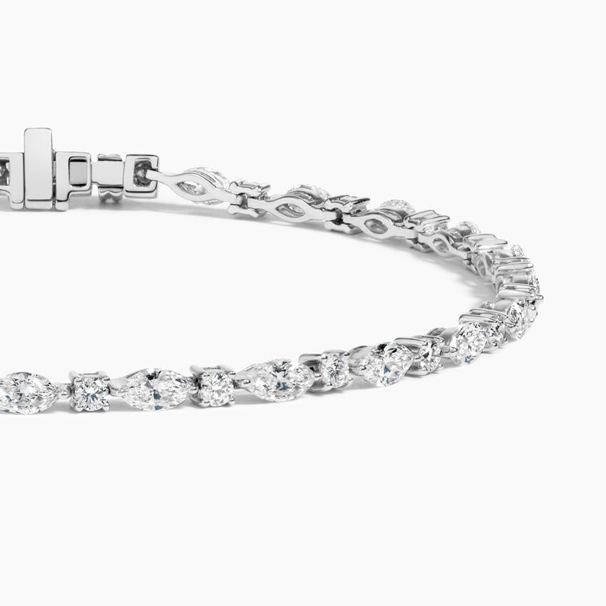 2.17CTW 7 inch Round and Marquise Lab Grown Diamond Tennis Bracelet