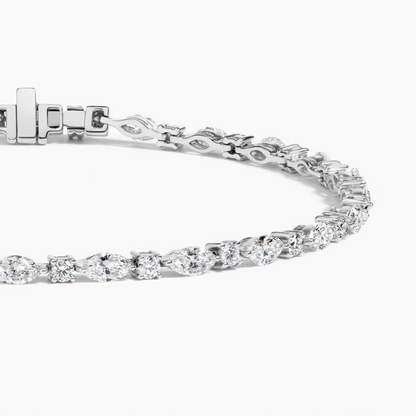 2.17CTW 7 inch Round and Marquise Lab Grown Diamond Tennis Bracelet