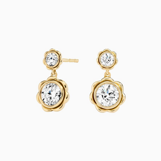 3/4 CTW Lab Grown Diamond Flower Stud Earrings