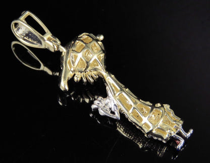 1.9" Lab Grown Diamond 10K Gold Cartoon Pendant