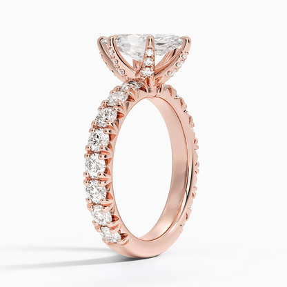 1 1/2CT Marquise Lab Grown Diamond Gold Engagement Ring