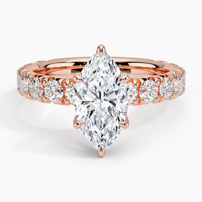 1 1/2CT Marquise Lab Grown Diamond Gold Engagement Ring