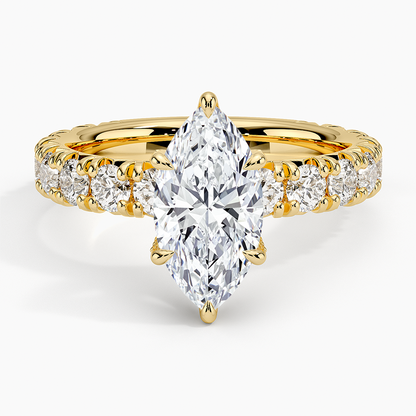 1 1/2CT Marquise Lab Grown Diamond Gold Engagement Ring